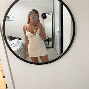 White Fox Boutique White Mini Dress with Black Trim